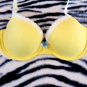 Victoria Secret Sunshine Yellow  Lined Demi 34 C
